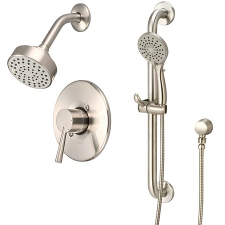 OLYMPIA Single Handle Shower Trim Set W/Handheld in PVD Brushed Nickel TD-2372-ADA-BN